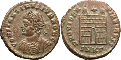 EF Ancient Roman coin of Constantine II as Caesar minted in Cyzicus